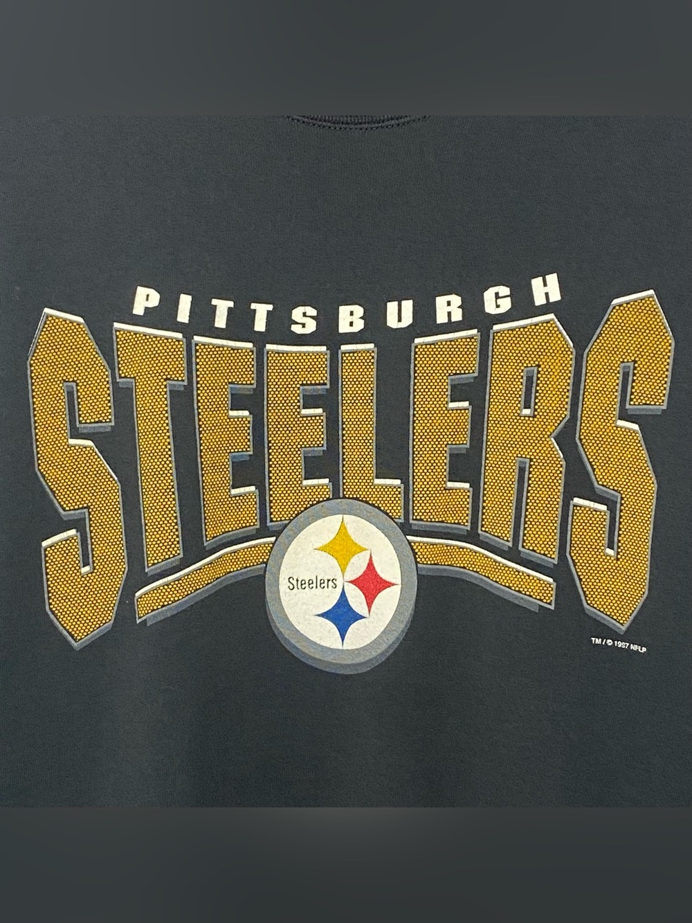 Vintage 1997 Pittsburgh Steelers NFL Spell Out Crewneck Sweatshirt Made In USA L - Picture 5 of 9